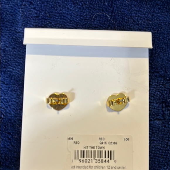 Kate Spade Gold and Red Lip Earrings “Hit the Town” - Picture 3 of 8